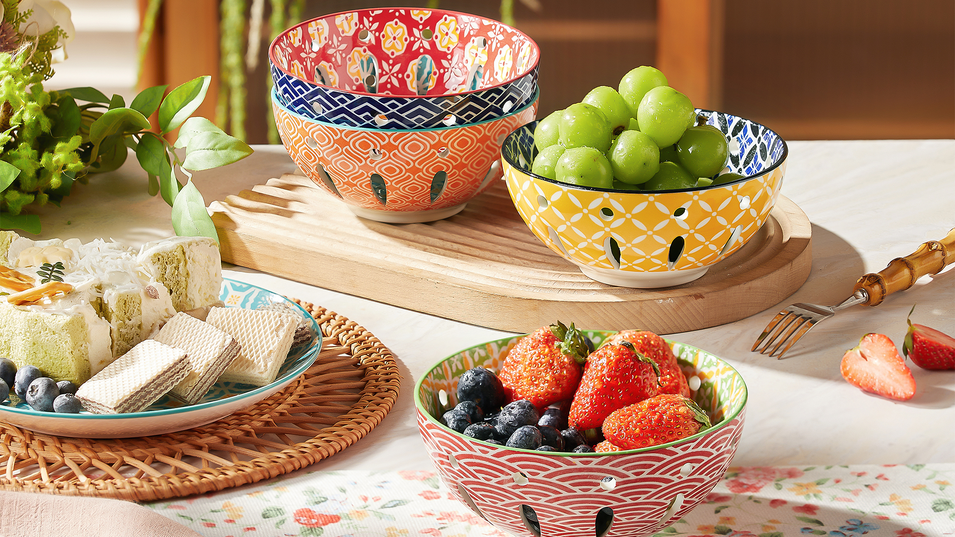 Amazon.com: Metahom Ceramic Berry Basket, 6